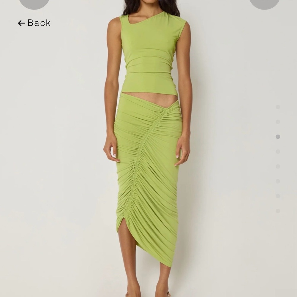 KHY Plus Size Asymmetrical Lime Tank & Skirt Set